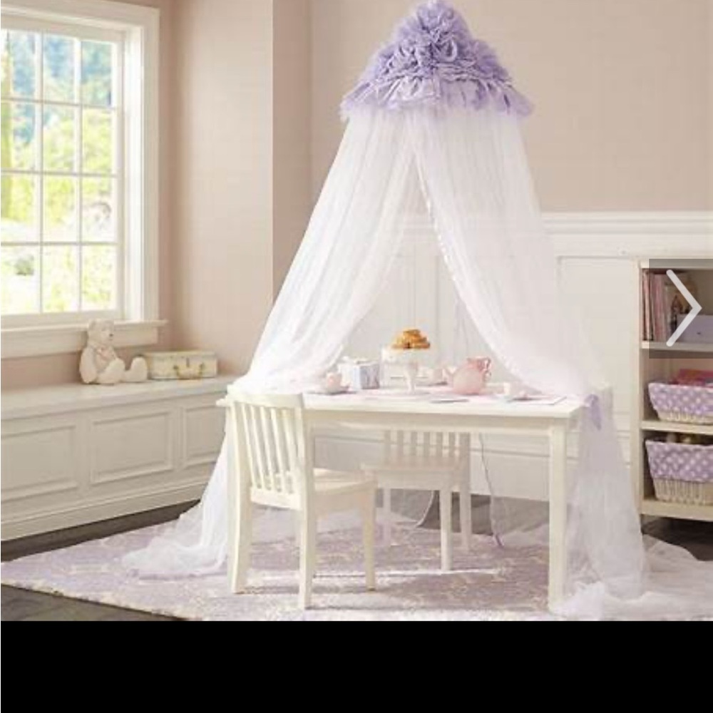 Pottery Barn Kids Lilac and White Lace Canopy